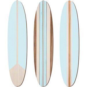 3 Pieces Surfboard Wall Decor 23.6" x 5.4" Preppy Beach Room Decor Aesthetic Lar